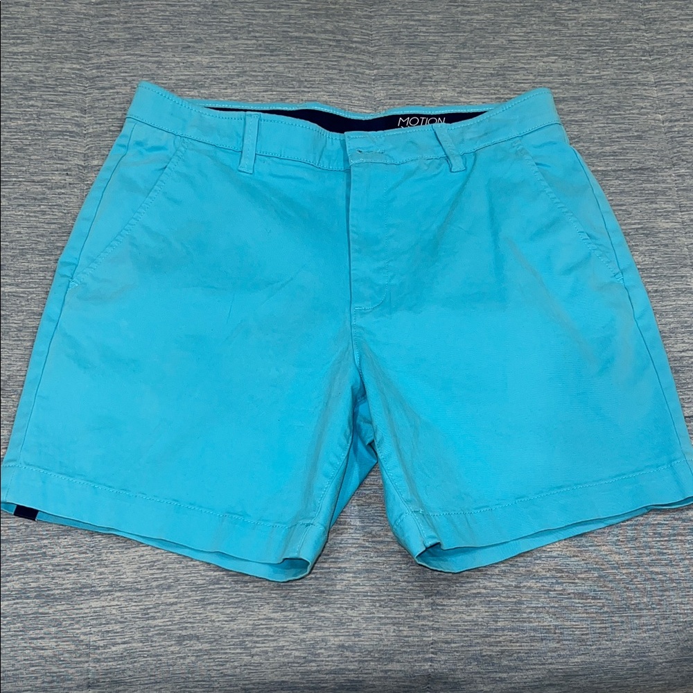 Crown & Ivy Vibrant Aqua Flat Front Shorts MotionFlex